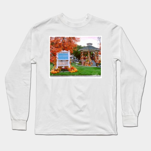 Gazebo - Town Square - Autumn Long Sleeve T-Shirt by Fenay-Designs